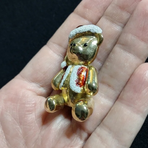 Vintage AJC Santa Teddy Bear Brooch - Picture 4 of 7